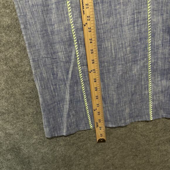 J.‎ Crew Sleeveless Linen Blend Top Womens Sz L Blue Chambray Embroidered - Picture 4 of 5